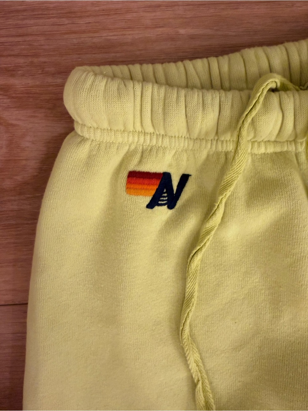 Aviator Nation Women Yellow Checkered Side Stripe Sweatpants Joggers Small - Picture 5 of 11